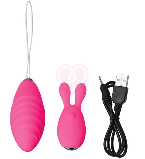 Виброяйцо и вибронасадка на палец Jos Vita розовая фото 5