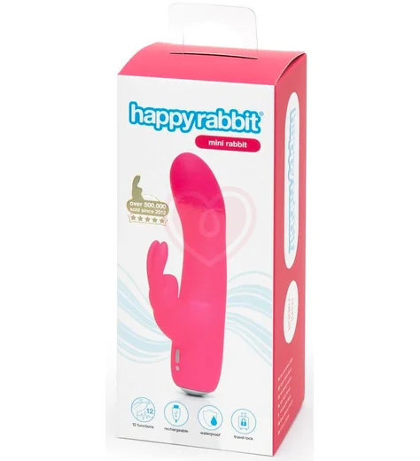 Небольшой вибратор с клиторальным стимулятором Happy Rabbit розовый фото 6