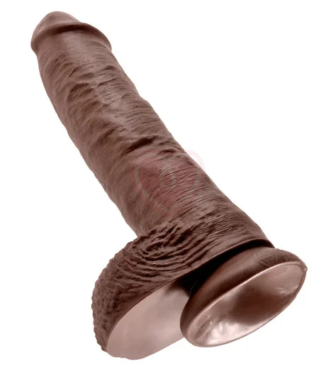 Фаллоимитатор на присоске с мошонкой King Cock with Balls 25 см коричневый фото 3