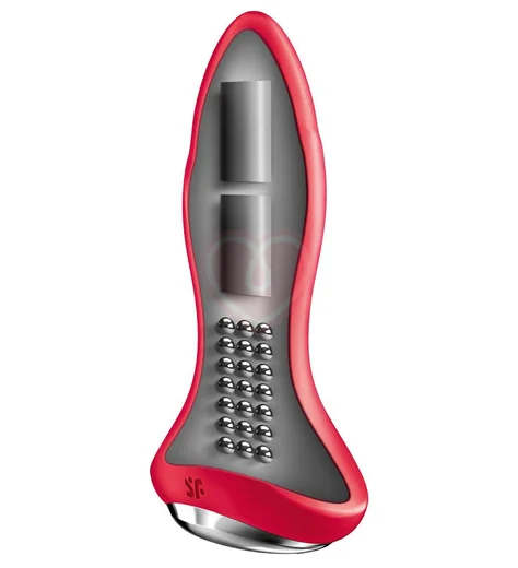 Вытянутая вибропробка с ротацией и приложением Satisfyer Rotator Plug 1+ красная фото 2