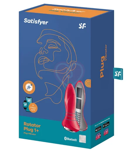 Вытянутая вибропробка с ротацией и приложением Satisfyer Rotator Plug 1+ красная фото 5