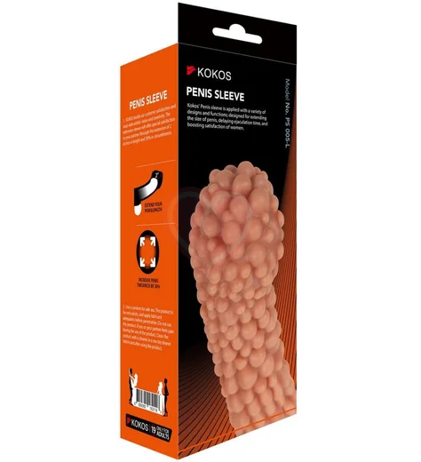 Стимулирующая насадка с крупными пузырьками Kokos Penis Sleeve PS005-L фото 4