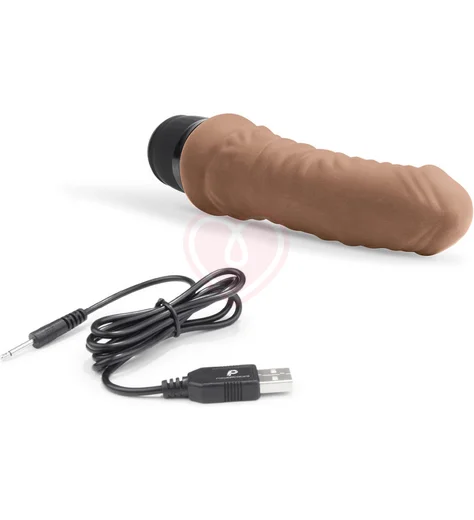 Реалистичный вибратор PowerCocks 14 см мокка фото 3