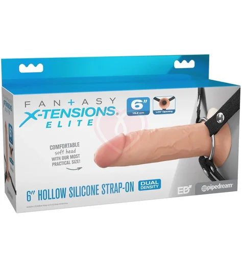 Фаллопротез Hollow Silicone Strap-On 15 см телесный фото 6