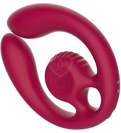 Двойной вибратор с дистанционным управлением SVibe Snail Gizi Duo бордовый фото 6