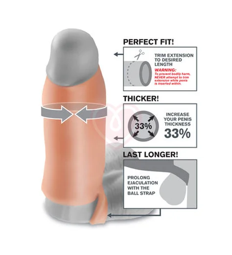 Насадка увеличитель с кольцом на мошонку Real Feel Enhancer XL 18 см телесная фото 3