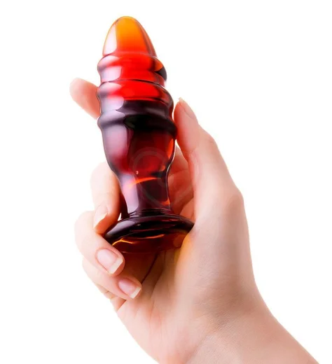 Стеклянная анальная пробка Sexus Glass Cinnamon фото 4