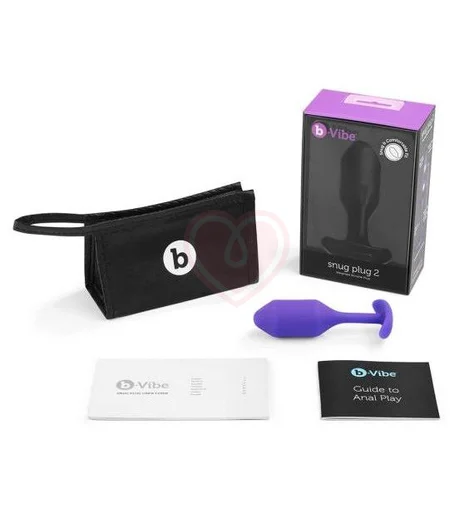 Утяжелённая анальная пробка для ношения b-Vibe Snug Plug 2 малая фиолетовая фото 3