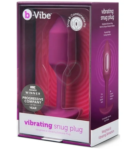 Утяжелённая анальная вибропробка b-Vibe Vibrating Snug Plug 2 малая розовая фото 5