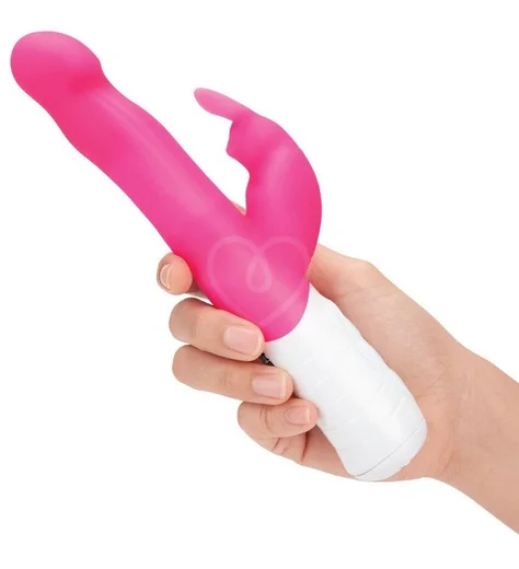 Вибратор хай-тек с клиторальной стимуляцией Slim Shaft Rabbit розовый фото 2