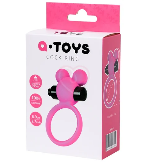 Эрекционное кольцо с вибропулей ToyFa A-Toys розовое фото 3