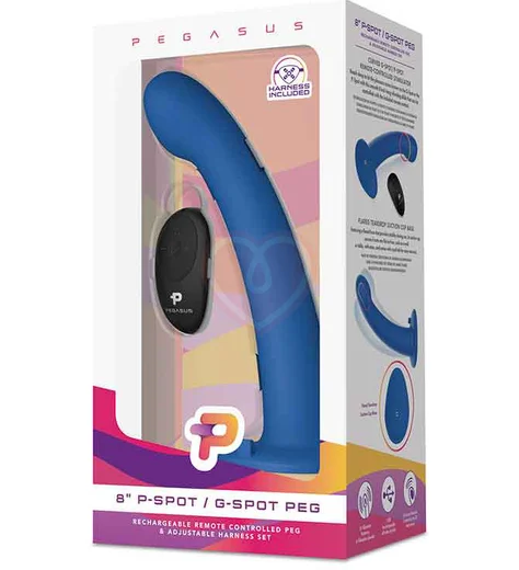 Изогнутый вибрострапон Pegasus с пультом управления 20 см синий фото 9