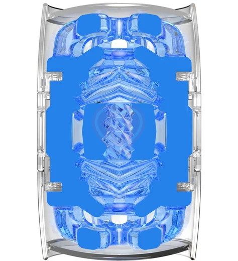 Сквозной мастурбатор Fleshlight Quickshot Turbo Blue Ice голубой фото 6