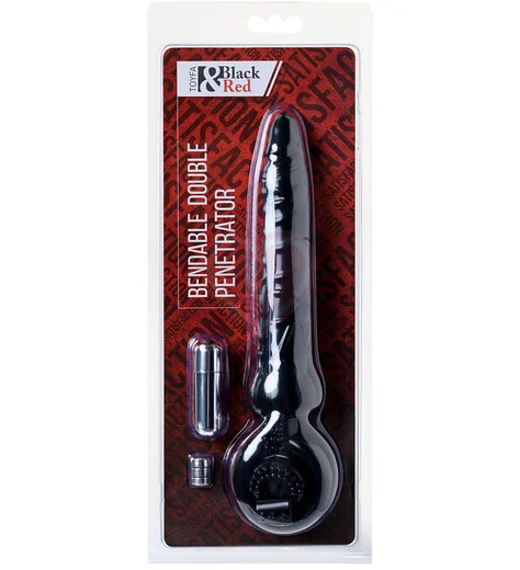 Насадка с вибрацией для двойного проникновения ToyFa Black&Red чёрная фото 5