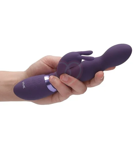 Вибратор Niva с ротацией и клиторальным стимулятором фиолетовый фото 4