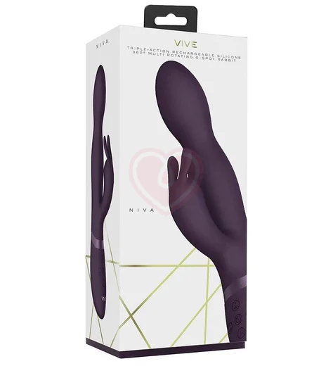 Вибратор Niva с ротацией и клиторальным стимулятором фиолетовый фото 5