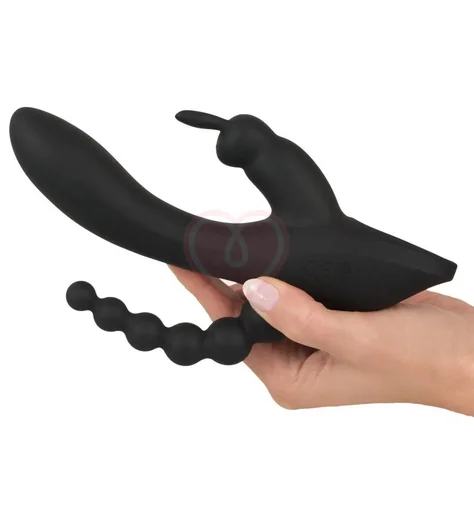 Вибратор с тремя кончиками Sweet Smile Triple G-Spot чёрный фото 2