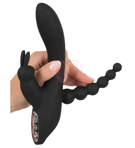 Вибратор с тремя кончиками Sweet Smile Triple G-Spot чёрный фото 4