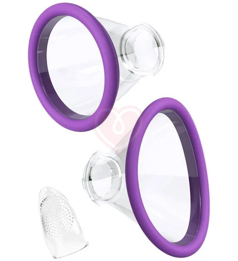 Двусторонний вибратор с помпой и язычком Her Ultimate Pleasure фиолетовый фото 6
