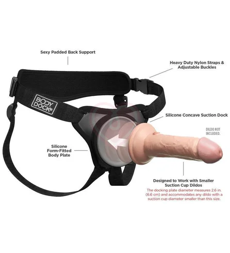 Пояс для страпона с присоской Body Dock Elite Mini черный фото 3
