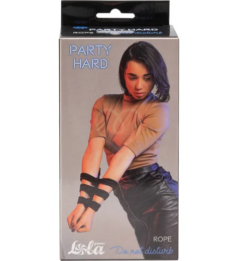 Веревка для связывания Party Hard Do Not Disturb 5 метров чёрная фото 4