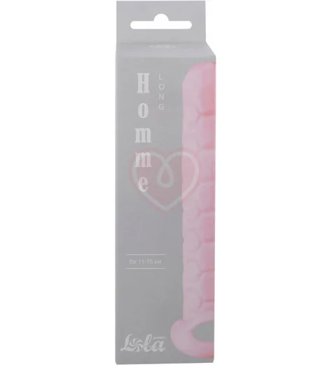 Насадка удлинитель с двусторонним рельефом Homme Long для 11-15 см розовая фото 2