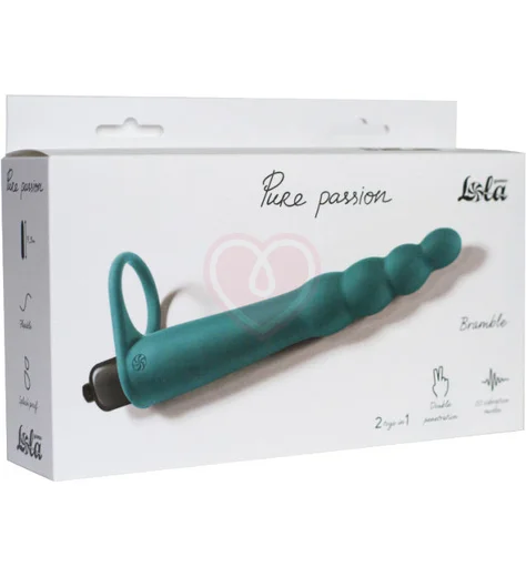 Вибронасадка для двойного проникновения Pure Passion Bramble 16 см зелёная фото 3