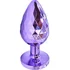 Текстурная алюминиевая анальная пробка Kanikule Large с кристаллом фиолетовая фото 3