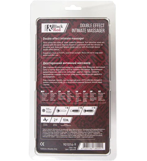 Двусторонний вибратор-массажёр Black Red by Toyfa красный с чёрным фото 6