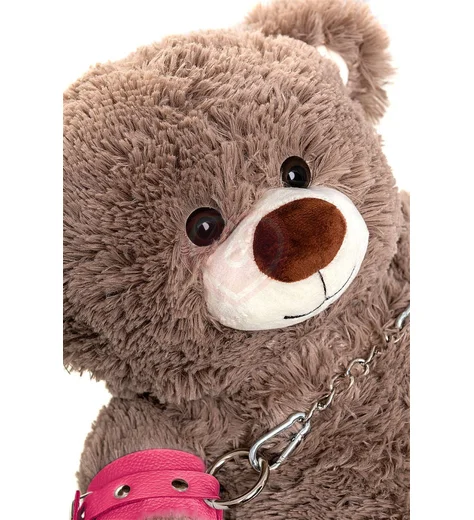 Розовый бондажный набор Pecado с коричневым медведем фото 3