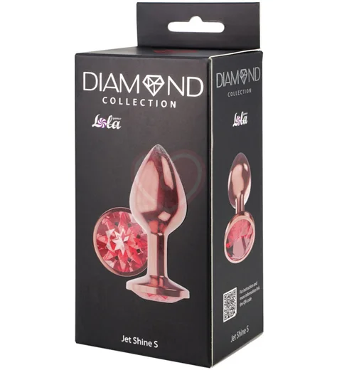 Анальная пробка с рубиновым кристаллом Diamond Ruby Shine S розовое золото фото 4