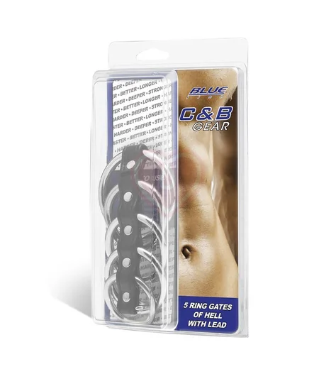 Хомут для члена с 5 металлическими кольцами Gates of Hell фото 2