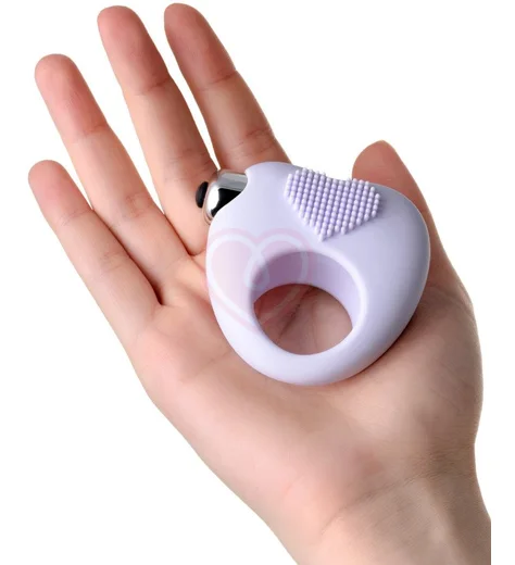 Виброкольцо сердечко для продления полового акта Jos Moys белое фото 5