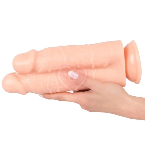 Сдвоенный фаллоимитатор на присоске Double Lover телесный фото 4