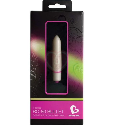 Светящаяся в темноте вибропуля Rocks-Off RO-80mm 7-Speed фото 2