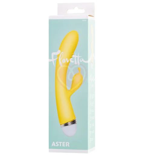 Вибратор с клиторальным стимулятором Flovetta Aster жёлтый фото 5