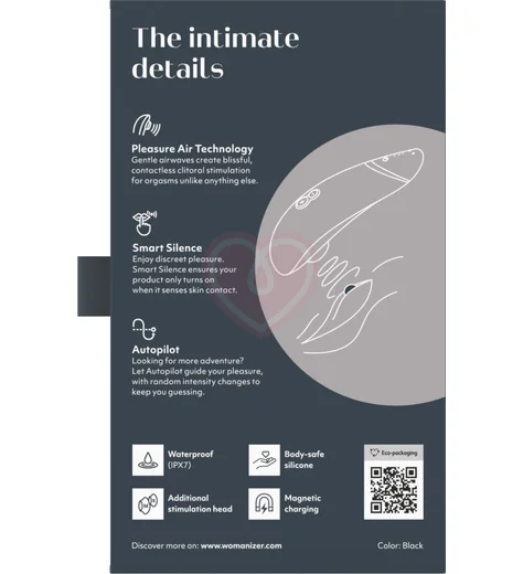 Бесконтактный клиторальный стимулятор Womanizer Premium 2 чёрный фото 10