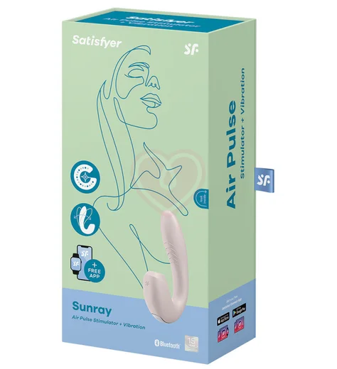 Гибкий вибратор с вакуумным стимулятором и приложением Satisfyer Sunray пыльно-розовый фото 5