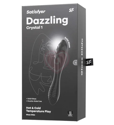 Двухсторонний стеклянный фаллоимитатор Satisfyer Dazzling Crystal 1 черный фото 6