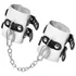 Наручники с двумя ремнями и люверсами Pecado BDSM белые с черным фото 3