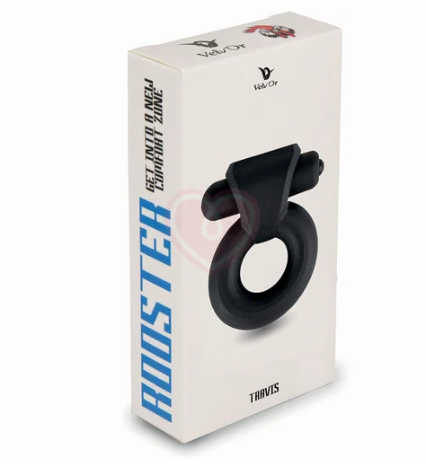 Эрекционное кольцо с вибропулей Velv'Or Rooster Travis черное фото 4