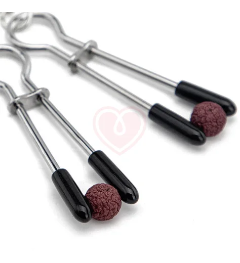 Зажимы на соски с подвесками-бусинами Kanikule серебряного цвета фото 2