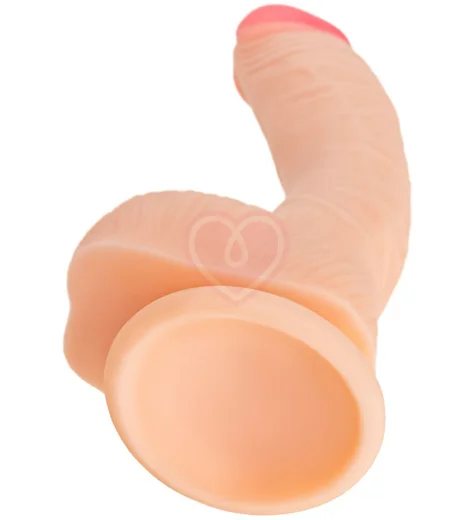 Реалистичный фаллоимитатор на присоске с мошонкой RealStick Nude Nash телесный фото 7