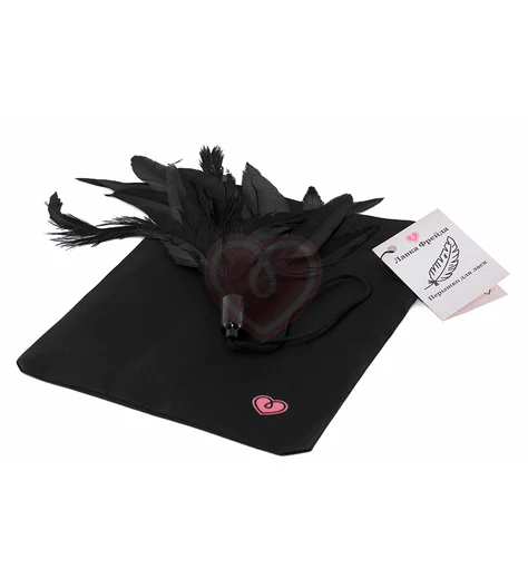 Перышко для ласк из натуральных чёрных перьев фото 5