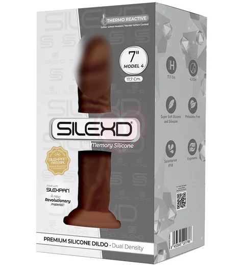 Реалистичный фаллоимитатор Silexd Model 4 17 см коричневый фото 2