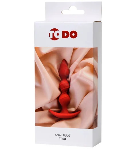Анальный стимулятор с шариками ToDo Trio красный фото 4