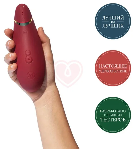 Бесконтактный клиторальный стимулятор Womanizer Premium 2 красный фото 5