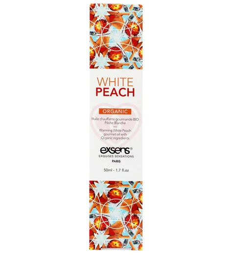 Разогревающий массажный гель Exsens Organic White Peach со вкусом персика 50 мл фото 2