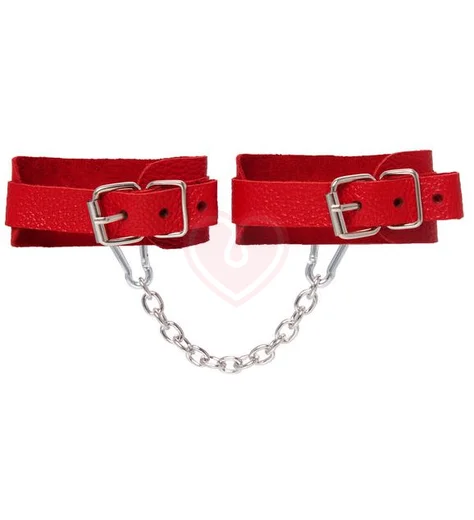 Мини-оковы на ноги со скругленными углами Pecado BDSM красные фото 2