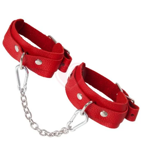 Мини-оковы на ноги со скругленными углами Pecado BDSM красные фото 3